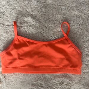 Capezio girls dance costume sports bra EUC child large L orange adjustable